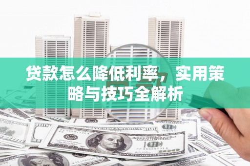 克孜勒苏柯尔克孜贷款怎么降低利率，实用策略与技巧全解析