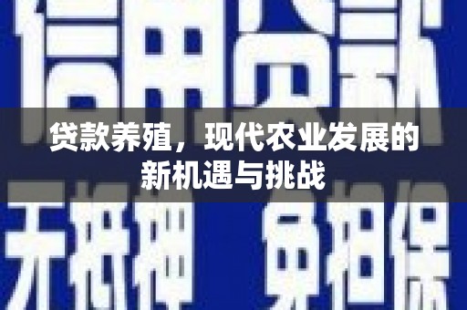 克孜勒苏柯尔克孜贷款养殖，现代农业发展的新机遇与挑战