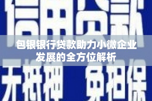 克孜勒苏柯尔克孜包银银行贷款助力小微企业发展的全方位解析 克孜勒苏柯尔克孜包银银行贷款助力小微企业发展的全方位解析