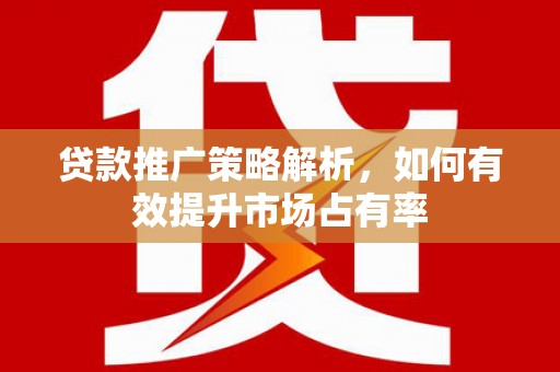 克孜勒苏柯尔克孜贷款推广策略解析，如何有效提升市场占有率