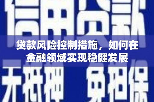 克孜勒苏柯尔克孜贷款风险控制措施，如何在金融领域实现稳健发展