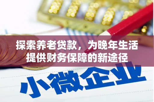克孜勒苏柯尔克孜探索养老贷款，为晚年生活提供财务保障的新途径