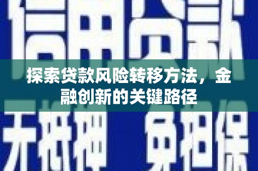 克孜勒苏柯尔克孜探索贷款风险转移方法，金融创新的关键路径