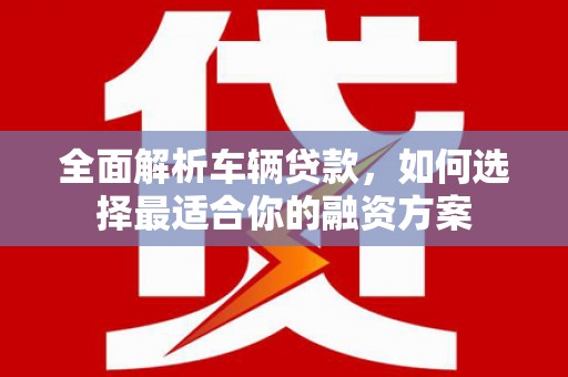 克孜勒苏柯尔克孜全面解析车辆贷款，如何选择最适合你的融资方案
