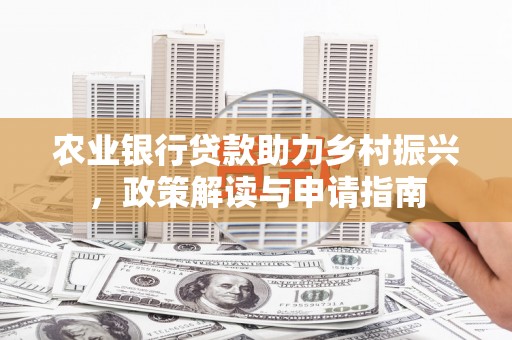 克孜勒苏柯尔克孜农业银行贷款助力乡村振兴，政策解读与申请指南