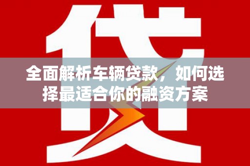 克孜勒苏柯尔克孜全面解析车辆贷款，如何选择最适合你的融资方案